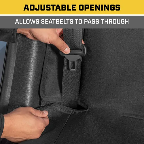 Miniatura 6 de CAT Flexfit™ Funda de asiento trasero negra para automóvil, SUV y camión - Material de lona duradero Fundas de asiento trasero de coche 60/40