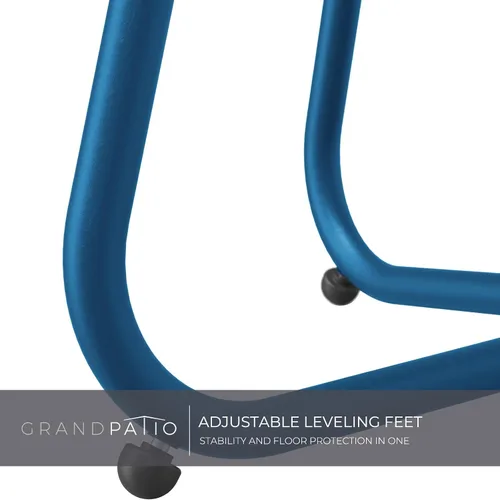 Miniatura 5 de Grand patio Mesa auxiliar redonda pequeña para exteriores con pies ajustables de 18 pulgadas, moderna mesa auxiliar para patio, porche, azul pavo
