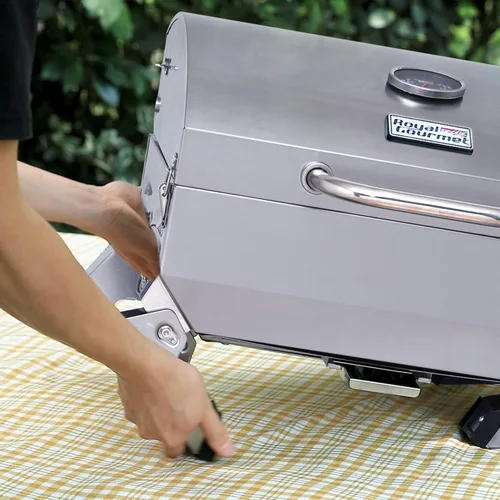 Miniatura 3 de Royal Gourmet GT1001 Parrilla portátil de acero inoxidable, 10000 BTU Parrilla de gas de mesa para barbacoa con patas plegables y tapa