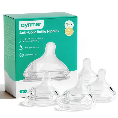 Miniatura 9 de Aynmer Natural Flow - Pezón de silicona para biberón, 0+ meses, 4 unidades (SS)