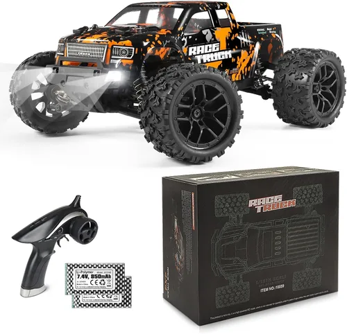 Miniatura 9 de HAIBOXING Camión monstruo a control remoto RC escala 1:18 18859E, auto a control remoto rápido de 2.4 GHz, 4 ruedas motrices, vehículo eléctrico