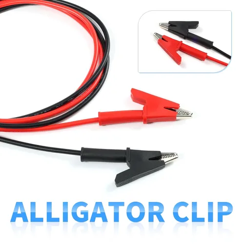 Miniatura 4 de 2 cables de clip de cocodrilo de doble extremo de 1000 V para pruebas eléctricas, 3.3 pies, cables de prueba con pinzas de cocodrilo y cables
