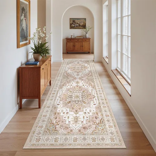 Miniatura 673 de Madane Tapete lavable de 2 x 10 pies para pasillo, cocina, recibidor, clásico, suave, antideslizante para interiores, casa de campo, baño, sala
