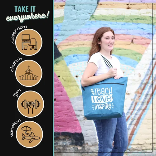 Miniatura 25 de Brooke & Jess Designs Teacher Tote Bag for Work - Teacher Handbag Gifts for Women, Teacher Bag Best Teacher Appreciation Gift