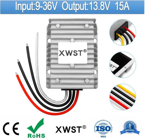 Miniatura 2 de Estabilizador DC DC 9V-36V a 13.8V 15A 207W Boost Buck Convertidor Impermeable Regulador de Voltaje Automático Auto Step Up Down 13.8V Volt