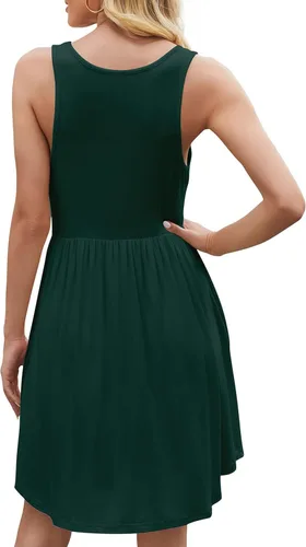 Miniatura 6 de HiMONE Women's 2023 Sleeveless Loose Plain Dresses Casual Short Dress with Pocket
