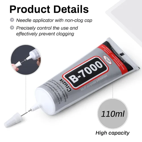 Miniatura 5 de B7000 - Pegamento para cuentas de joyería para hacer joyas, pegamento transparente de cristal 3.7 fl oz B7000+Plus pegamento superadhesivo multiusos