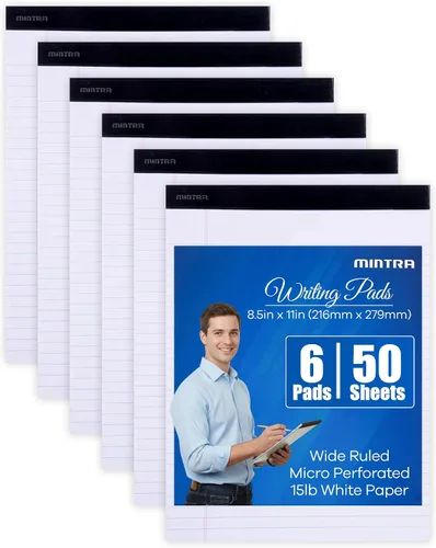 Miniatura 23 de Mintra Office - Blocs de notas tamaño legal, ((Versión básica 6pk - (Versión en colores pastel #2), 8.5 x 11 pulgadas, renglones anchos)) Pastel v2