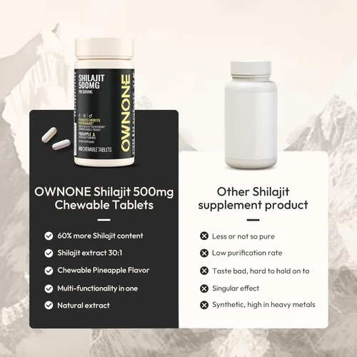 Miniatura 5 de Shilajit para hombres, 500 mg de fuerza extra, máxima potencia, auténtico shilajit del Himalaya, apoyo inmunológico, energía y cognición, 60 mesas