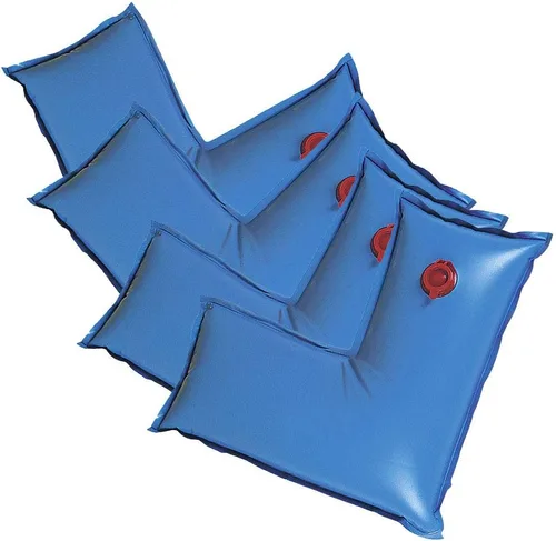 Pool Mate Paquete de 4 bolsas de agua clásicas azules para piscina, 0.001 in de grosor, pesas de cubierta, tubos de agua