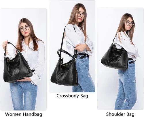 Miniatura 2 de Realer Bolsos Hobo para mujer, de piel sintética, bolso grande con borla