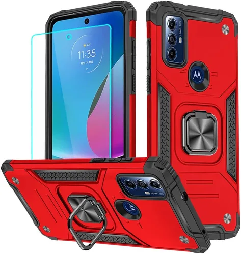 Miniatura 10 de Funda para Moto G Play 2023, Motorola G Play 2023 con protector de pantalla HD, soporte giratorio de grado militar de 360° (resistente), fundas