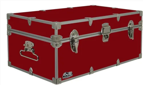 Miniatura 8 de C&N Footlockers - Baúl Happy Camper de tamaño completo - Tronco de campamento de verano #1 - Fabricado en los Estados Unidos - Reposapiés de acero