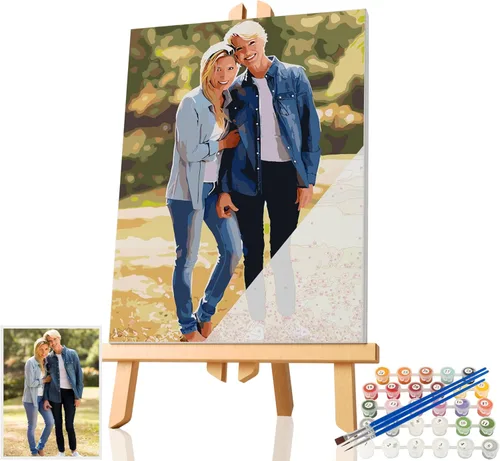 Miniatura 8 de SIYDCF Pintura Personalizada por Números, Personaliza Pintura por Números para Adultos Principiantes, Kit de Pintura Acrílica DIY para Decoración