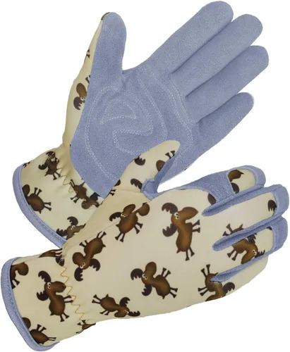 Miniatura 10 de SKYDEER Guantes de jardinería de piel de ciervo genuina para mujer, ultrasuaves y acolchados, ajuste cómodo para el trabajo (SD6611/M)