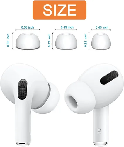 Miniatura 2 de 3 pares de almohadillas de repuesto para AirPods Pro y Airpods Pro de 2ª generación, almohadillas de silicona premium para una comodidad superior