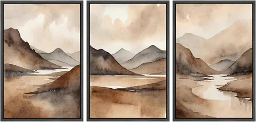 Miniatura 66 de SIGNWIN Lienzo enmarcado para pared, juego de arte dramático de cielo tormentoso, ilustraciones de paisaje nuboso Moody, arte moderno decorativo