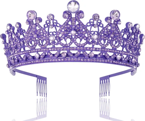 TOBATOBA - Tiaras y coronas para mujer; tiara nupcial de cristal para novia; corona de reina princesa real; tocados de quinceañera para 15 años;
