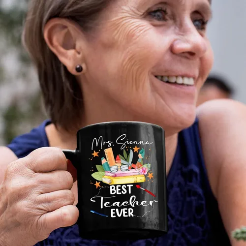 Miniatura 5 de Taza de café personalizada, regalos de agradecimiento al profesor para el mejor profesor, tazas de café con nombre personalizado para profesores