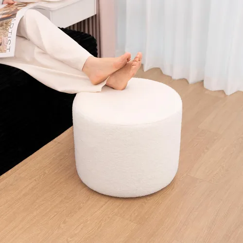 Miniatura 12 de Reposapiés otomano cuadrado, puf pequeño para sofá, mesa de café, taburetes tapizados Boucle aplicables a la sala de estar, dormitorio y dormitorio