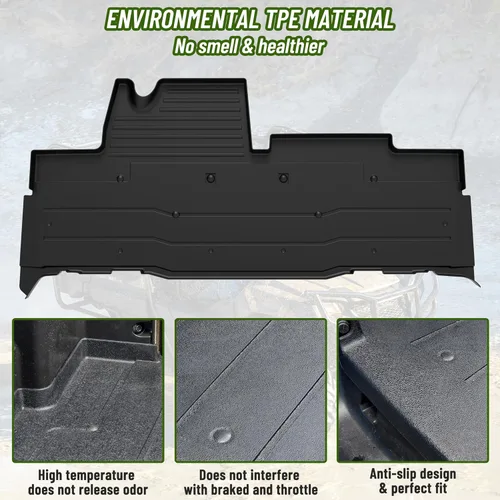Miniatura 2 de SAUTVS Tapete de suelo delantero de TPE para Honda Pioneer 700-2 700-4 14-26, forros de goma para todo tipo de clima, alfombrilla para Honda Pioneer