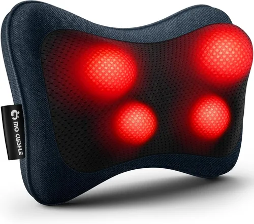 Mo Cuishle Masajeador eléctrico Shiatsu de espalda con calor, potente amasamiento 3D para cuello, hombros, alivio del dolor de espalda baja, diseño