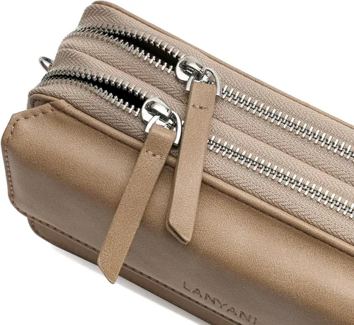 Miniatura 6 de Lanyani Cartera cruzada RFID con bolsillo para teléfono para mujer, cuero vegano