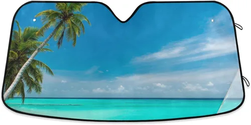 Miniatura 21 de Parasol para parabrisas con diseño de águila calva, diseño de amapola dorada para ventana delantera de automóvil, visera plegable de 55 x 27.6