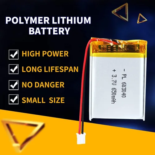 Miniatura 5 de 3.7V 650mAh 603040 Lipo batería recargable de iones de polímero de litio con conector PH2.0.000 in JST