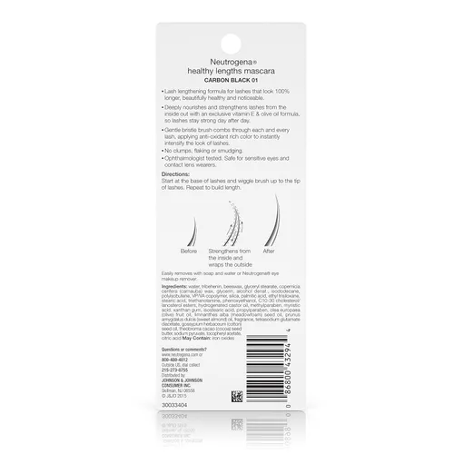 Miniatura 5 de Neutrogena Healthy Lengths - Máscara para pestañas color negro carbón 01, 0.21 onzas