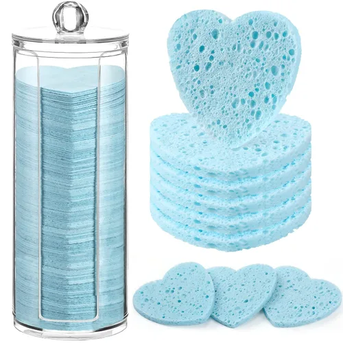 Miniatura 16 de Sieral 120 esponjas faciales comprimidas para mujeres con contenedor, almohadillas desechables para lavar la cara, exfoliante, esteticista, Lemon