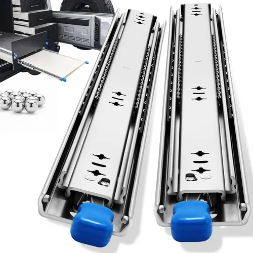 Miniatura 14 de YENUO Correderas de Cajón Resistentes con Cerradura 12 14 16 18 20 22 24 26 28 30 32 34 36 38 40 44 48 52 56 60 Pulgadas Extensión Completa Montaje