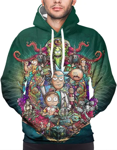 Miniatura 3 de Sudadera con capucha casual de manga larga con estampado de dibujos animados para hombre y mujer
