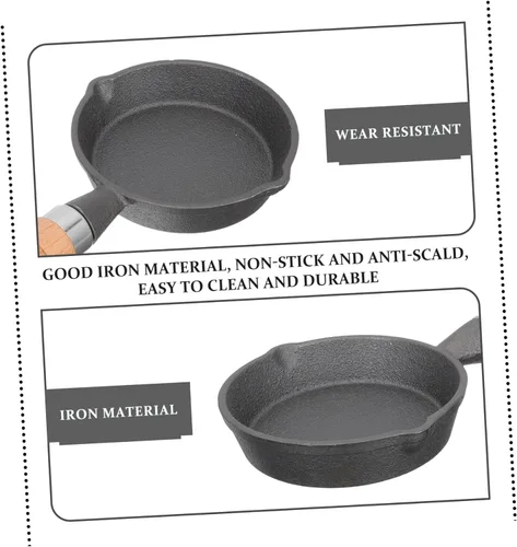 Miniatura 4 de Yardwe Sartén Mini Sartén Cuerpo de Hierro Resistente Ideal para Cocinar Tortilla Desayuno