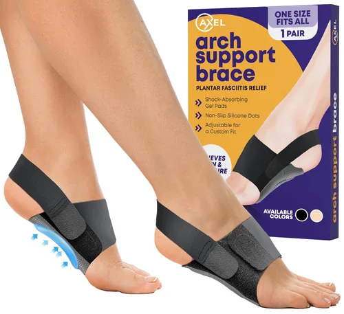 AXEL Soporte ajustable para el arco del pie, alivio del dolor de pies antideslizante para fascitis plantar, pies planos y arcos caídos, ortopédicos