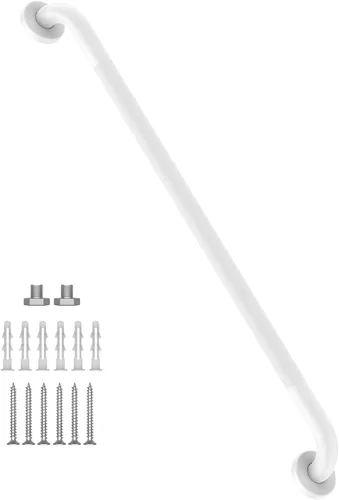 Miniatura 40 de Barra de agarre antideslizante para ducha de 24 pulgadas, acabado blanco frotado con aceite, diámetro de 1.25", Barra de agarre para baño Munzong