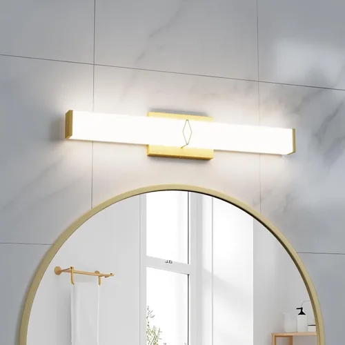 Miniatura 10 de Lámparas de baño sobre espejo, luces modernas de tocador de 16 pulgadas para baño, barra de luz LED regulable de 20 W, 2000 lm, accesorios de Negro
