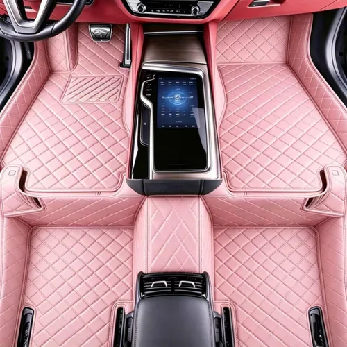 Miniatura 9 de Alfombrillas de cuero personalizadas para todo tipo de clima, revestimientos para el suelo de automóviles, SUV, camiones, juego de tapetes Azul