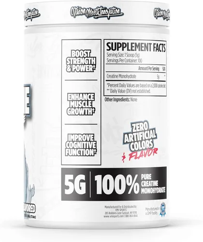 Miniatura 4 de VMI Sports Monohidrato de creatina en polvo masa muscular – Fuerza – Tamaño – Potencia 0.18 oz por porción (100 porciones, sin sabor)