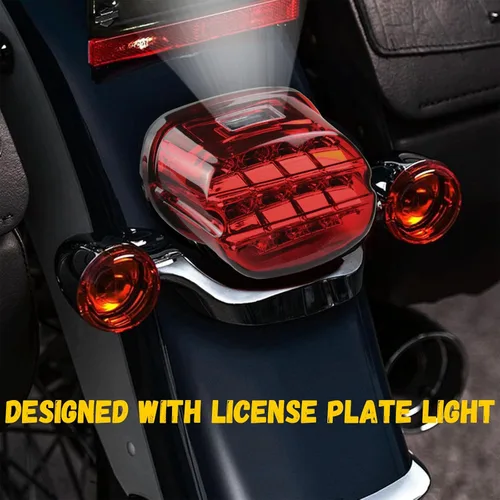 Miniatura 2 de Luz trasera LED roja parpadeante para motocicleta, mejora de luces traseras HD para Harley Dyna Road King Electra Glide Street Bob Touring, piezas