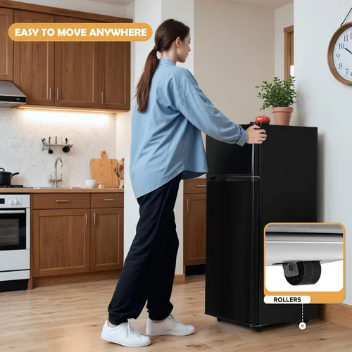 Miniatura 6 de Manastin - Mini refrigerador de 4.4 pies cúbicos con congelador, refrigerador pequeño de 2 puertas para cocina, dormitorio, oficina y dormitorio