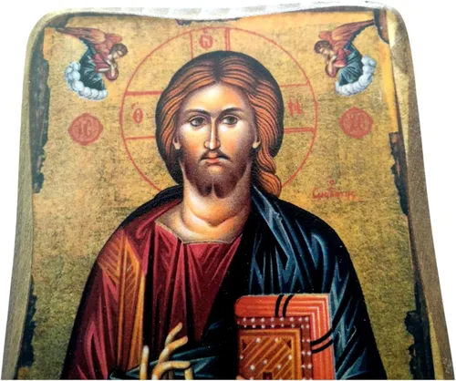 Miniatura 4 de Icono de madera griego cristiano ortodoxo madera de Jesucristo / A0