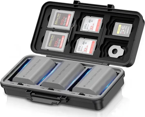 Miniatura 9 de JJC Organizador portátil de baterías de cámara para 2 x Canon LP-E17 LP-E12 Nikon EN-EL25 EN-EL14A Sony NP-FZ100 FW50 Fuji NP-W235 NP-W126 Batería