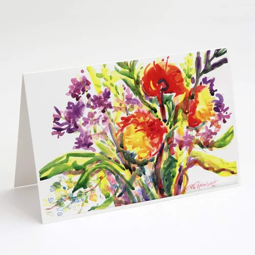 Miniatura 27 de Caroline's Treasures 6077GCA7P Flower - Tarjetas de felicitación y sobres de Aster - Paquete de 8 tarjetas en blanco con sobres, tamaño A7, tarjetas