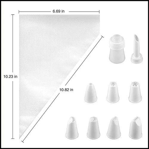 Miniatura 6 de Juego de 100 bolsas de pastelería desechables para decoración de tartas, bolsa de pastelería gruesa para decoración de pasteles, bolsas