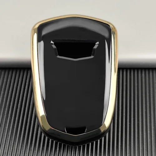 Miniatura 4 de OLLEN Funda para llavero con llavero brillante, apto para Cadillac ATS CTS CT6 SRX STS XT5 XTS, protección completa, funda de llavero de TPU suave