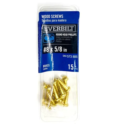 Miniatura 3 de 15 tornillos Phillips Drive de latón para madera #8 x 5/8 pulgadas, cabeza redonda