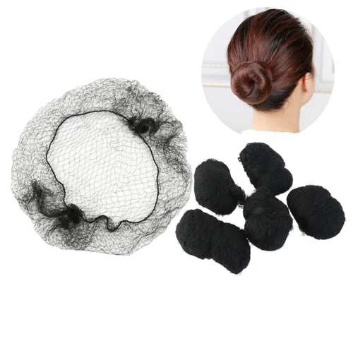 Miniatura 3 de Tinksky red de pelo Invisible de elástico y acabado de malla 100-Paquetes (Negro)