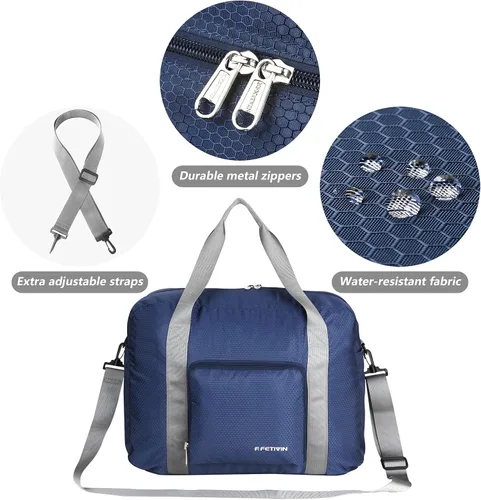 Miniatura 5 de F.FETIVIN Bolsa de viaje para artículos personales de 18 x 14 x 8 pulgadas para Spirit Airlines, bolsa de lona ligera impermeable para gimnasio