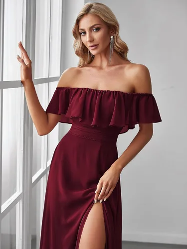 Miniatura 5 de Ever-Pretty Womens Off The Shoulder Ruffle Party Dresses Side Split Beach Maxi Dress 00968